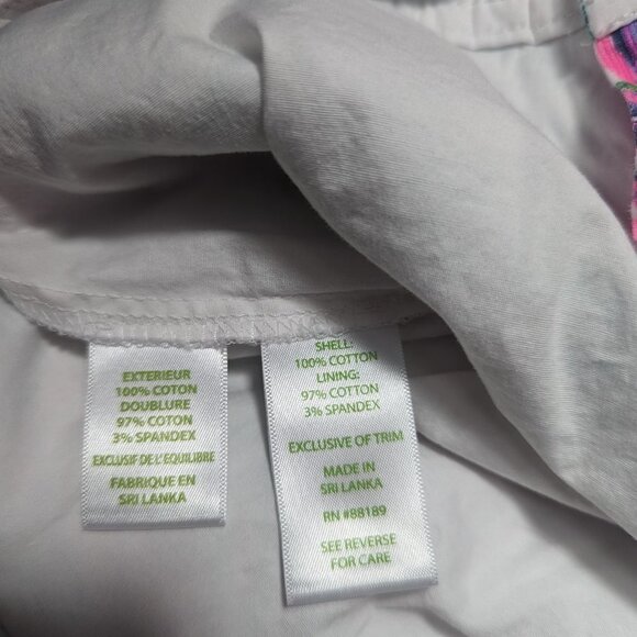 LILLY PULITZER MULTI SCARLET MACAW PRINT NICKI Cotton Flat Front Skort Size OO - Picture 14 of 15